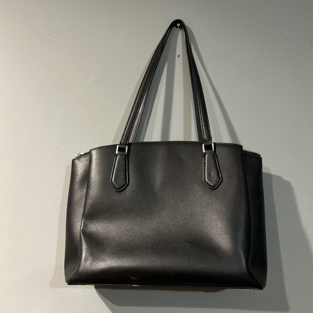 Kate Spade M293 Black Pebble Leather Tote 3 Compartments - Picture 9 of 16